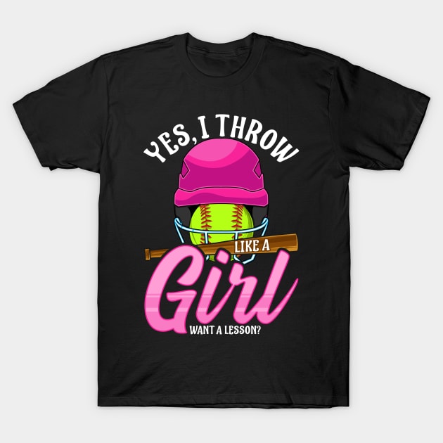 Funny Yes, I Throw Like a Girl Want a Lesson? T-Shirt by theperfectpresents